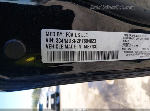 3C4NJDBN2RT604023 2024 JEEP COMPASS Black Engine compartment view