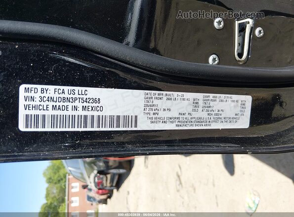 3C4NJDBN3PT542368 2023 JEEP COMPASS Black Вид підкапотного простору