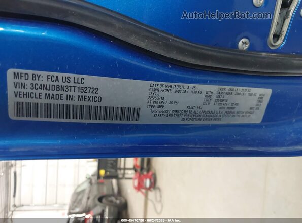 3C4NJDBN3TT152722 2026 JEEP COMPASS Blue Widok komory silnika