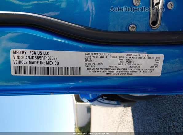 3C4NJDBN5RT138698 2024 JEEP COMPASS Blue Widok komory silnika