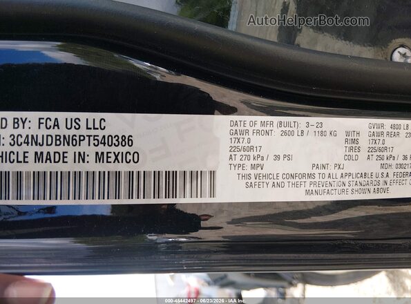 3C4NJDBN6PT540386 2023 JEEP COMPASS Black Engine compartment view