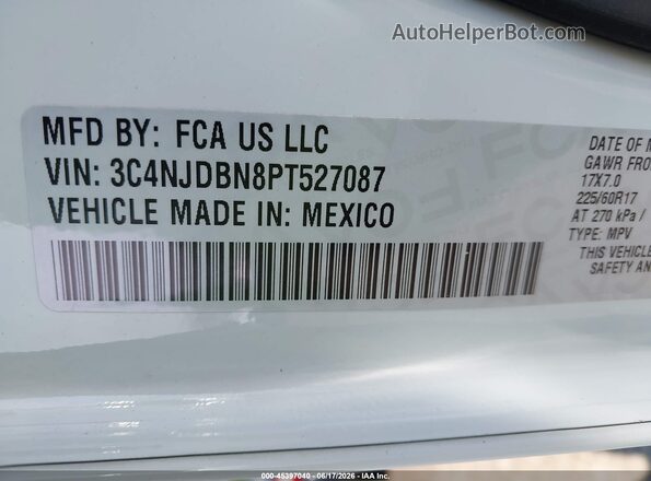 3C4NJDBN8PT527087 2023 JEEP COMPASS White Engine compartment view
