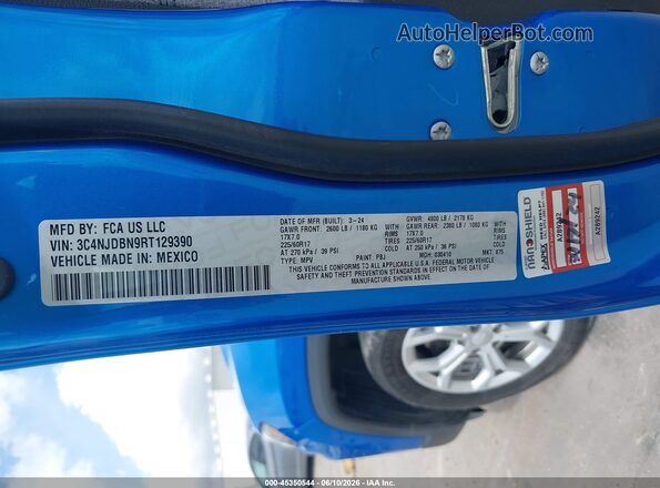 3C4NJDBN9RT129390 2024 JEEP COMPASS Blue Vista del compartimento del motor