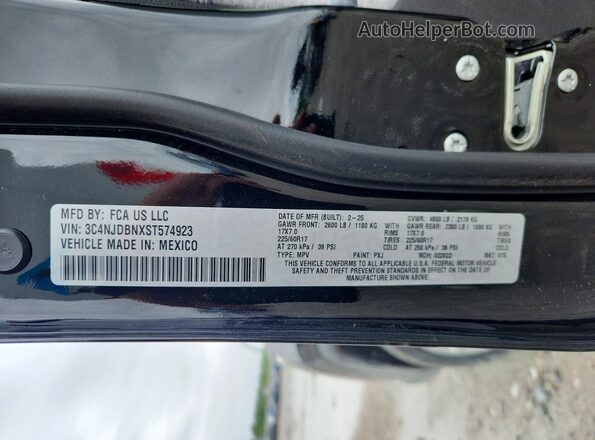 3C4NJDBNXST574923 2025 JEEP COMPASS Black Widok naklejki z numerem VIN