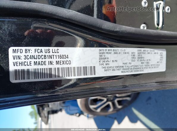 3C4NJDCB1NT116034 2022 JEEP COMPASS Черный Вид подкапотного пространства