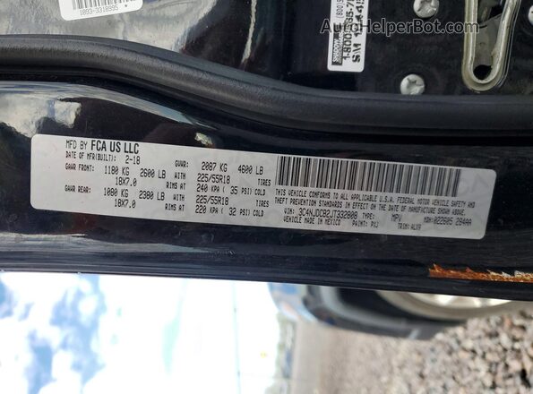 3C4NJDCB2JT332808 2018 JEEP COMPASS Black VIN sticker view