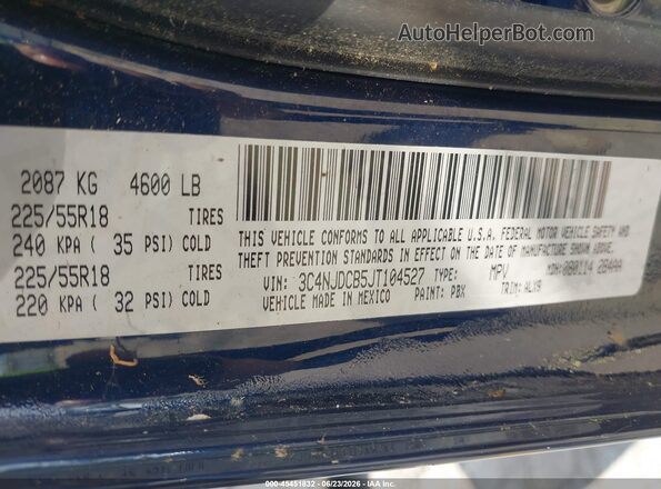 3C4NJDCB5JT104527 2018 JEEP COMPASS Blue ძრავის განყოფილების ხედი