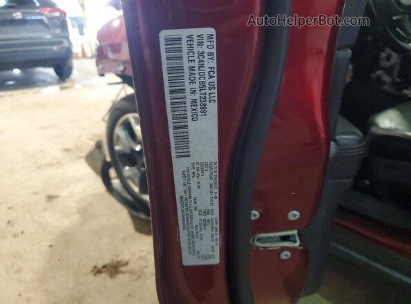 3C4NJDCB5LT238991 2020 JEEP COMPASS Burgundy VIN კოდის სტიკერის ხედი