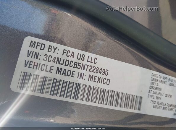 3C4NJDCB5NT228495 2022 JEEP COMPASS Серый Вид подкапотного пространства