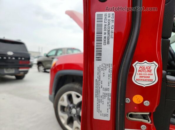 3C4NJDCB6MT604460 2021 JEEP COMPASS Red VIN კოდის სტიკერის ხედი