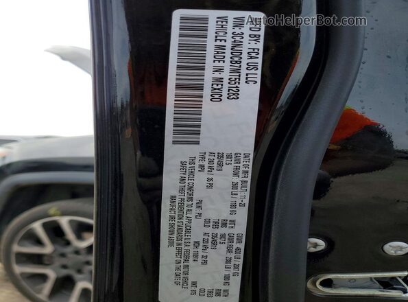3C4NJDCB7MT551283 2021 JEEP COMPASS Black Vista de la etiqueta del VIN