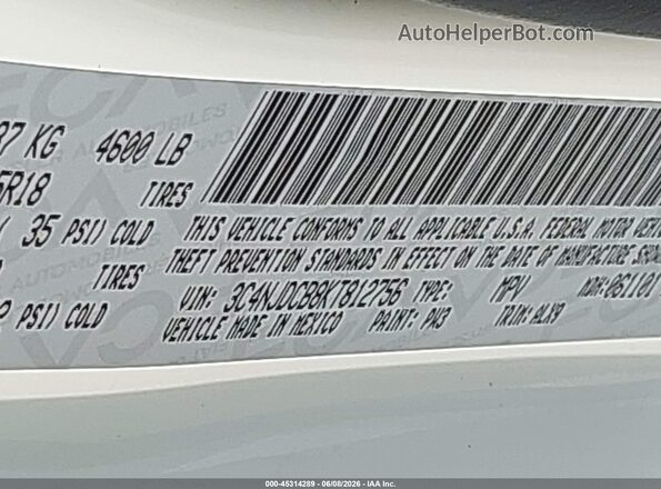 3C4NJDCB8KT812756 2019 JEEP COMPASS White Vista del compartimento del motor