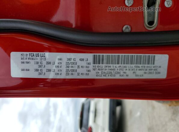 3C4NJDCB9LT163941 2020 JEEP COMPASS Красный Вид наклейки с VIN-кодом