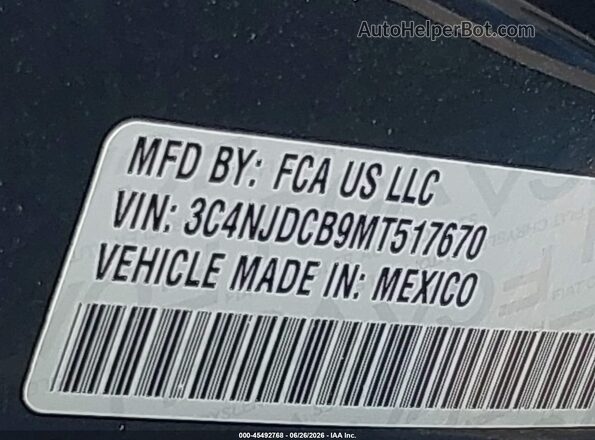 3C4NJDCB9MT517670 2021 JEEP COMPASS Black Вид підкапотного простору