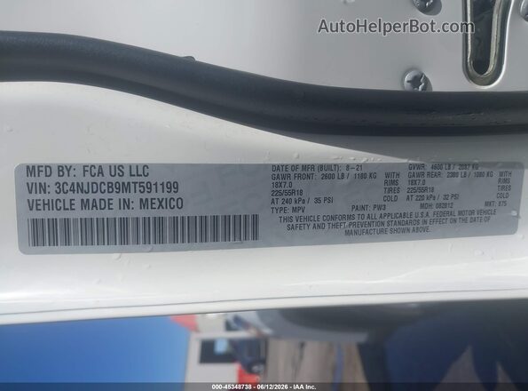 3C4NJDCB9MT591199 2021 JEEP COMPASS White Շարժիչի բաժամունքի տեսք