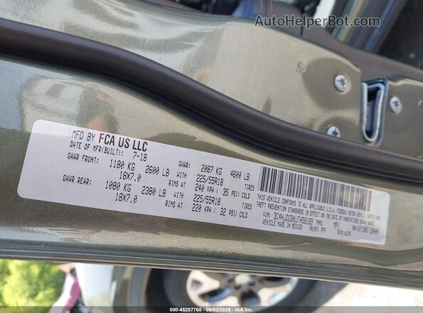 3C4NJDCBXJT458169 2018 JEEP COMPASS Green Widok komory silnika
