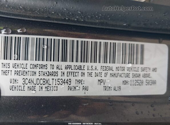 3C4NJDCBXLT153449 2020 JEEP COMPASS Gray Engine compartment view