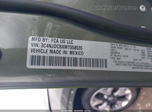 3C4NJDCBXMT558535 2021 JEEP COMPASS Green Вид підкапотного простору