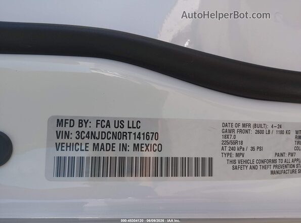 3C4NJDCN0RT141670 2024 JEEP COMPASS White Շարժիչի բաժամունքի տեսք