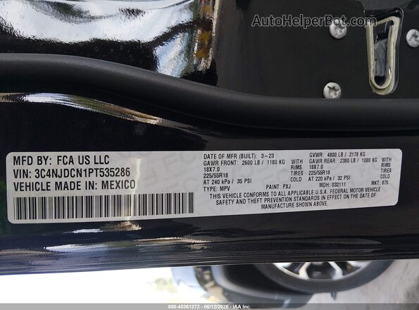 3C4NJDCN1PT535286 2023 JEEP COMPASS Black Вид підкапотного простору