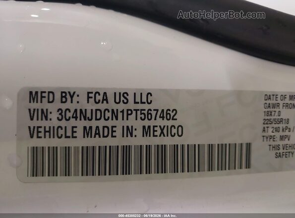 3C4NJDCN1PT567462 2023 JEEP COMPASS White Engine compartment view