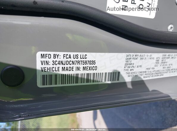 3C4NJDCN7RT597035 2024 JEEP COMPASS Серый Вид подкапотного пространства