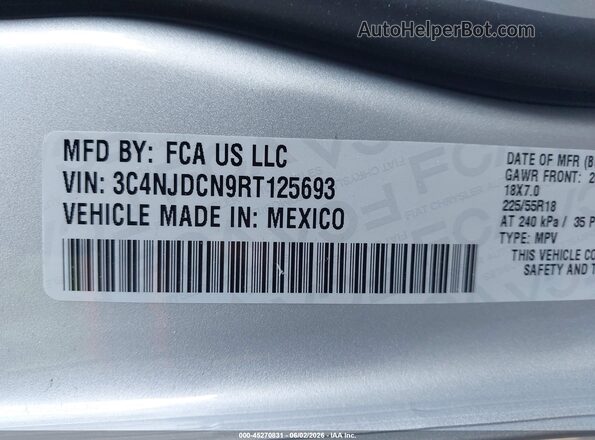 3C4NJDCN9RT125693 2024 JEEP COMPASS Silver Вид підкапотного простору