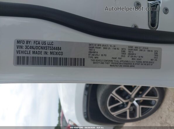 3C4NJDCNXST534484 2025 JEEP COMPASS Белый Вид подкапотного пространства