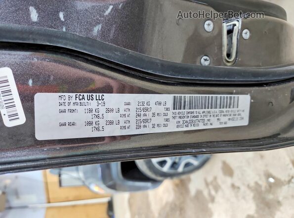3C4NJDDB1KT747733 2019 JEEP COMPASS Charcoal VIN կոդի պիտակի տեսք