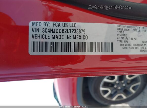 3C4NJDDB2LT238879 2020 JEEP COMPASS Красный Вид подкапотного пространства