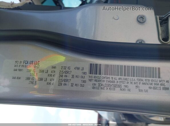 3C4NJDDB5HT665965 2017 JEEP NEW COMPASS Silver Engine compartment view