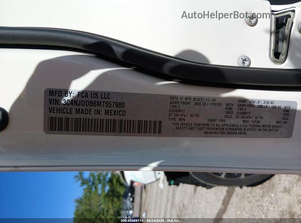3C4NJDDB6MT557980 2021 JEEP COMPASS White Շարժիչի բաժամունքի տեսք