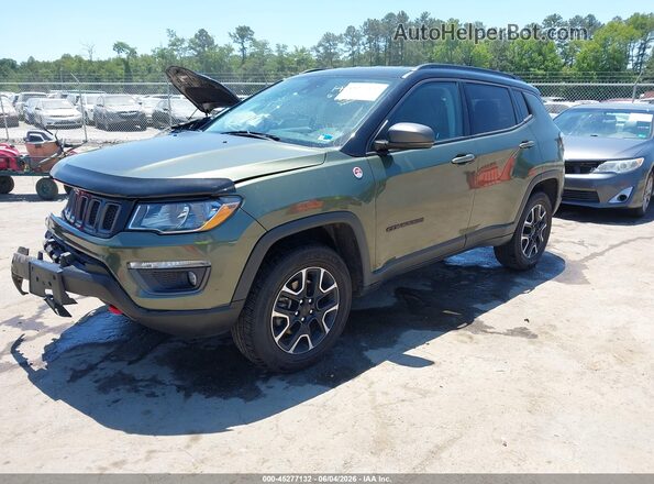 3C4NJDDB7MT594293 2021 JEEP COMPASS Green წინა მარცხენა ხედი სამი მეოთხედიდან