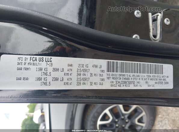 3C4NJDDB8KT828762 2019 JEEP COMPASS Black Вид підкапотного простору
