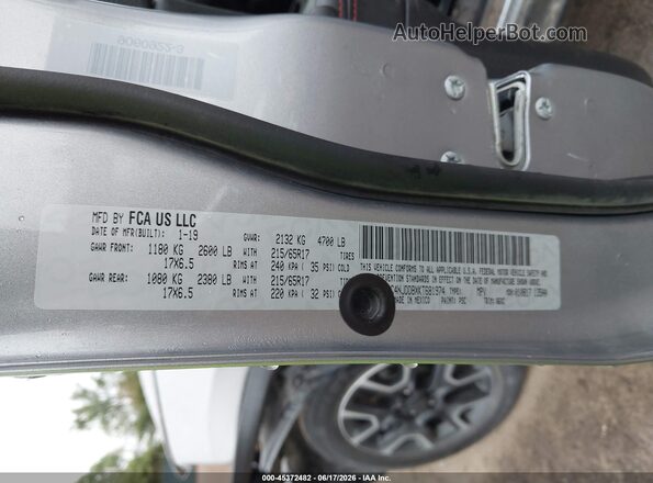 3C4NJDDBXKT681974 2019 JEEP COMPASS Серебряный Вид подкапотного пространства