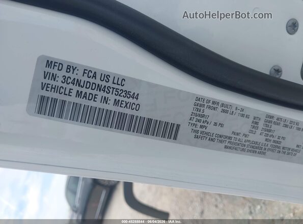 3C4NJDDN4ST523544 2025 JEEP COMPASS White Вид підкапотного простору