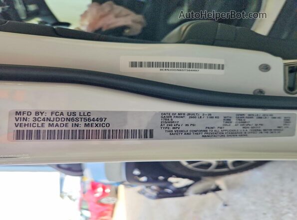 3C4NJDDN6ST564497 2025 JEEP COMPASS White 