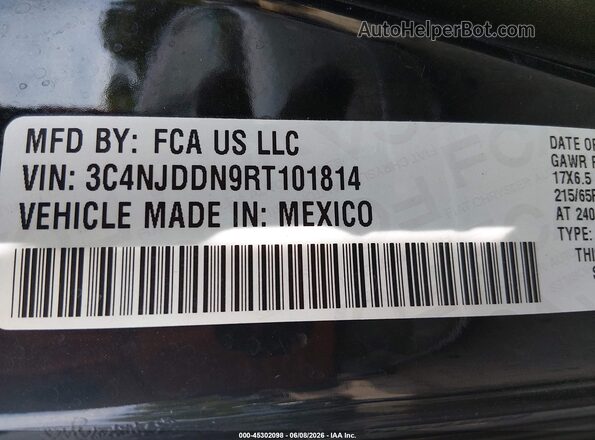3C4NJDDN9RT101814 2024 JEEP COMPASS Black Vista del compartimento del motor