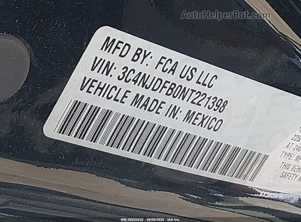 3C4NJDFB0NT221398 2022 JEEP COMPASS Black Engine compartment view