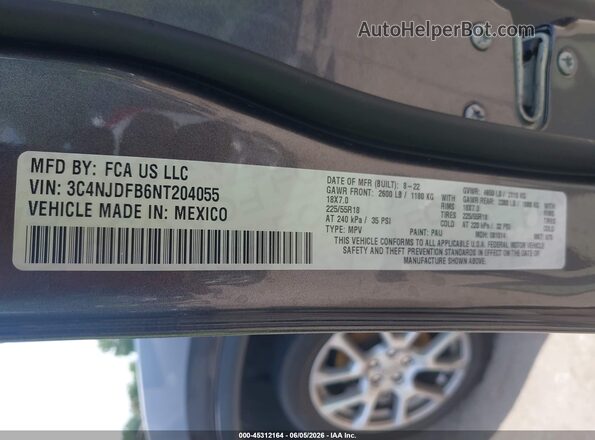 3C4NJDFB6NT204055 2022 JEEP COMPASS Gray ძრავის განყოფილების ხედი