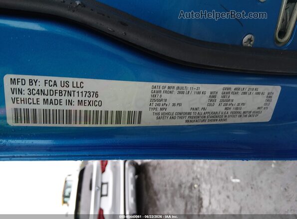 3C4NJDFB7NT117376 2022 JEEP COMPASS Blue 