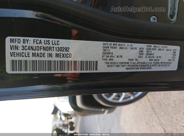 3C4NJDFN0RT130292 2024 JEEP COMPASS Black Widok komory silnika