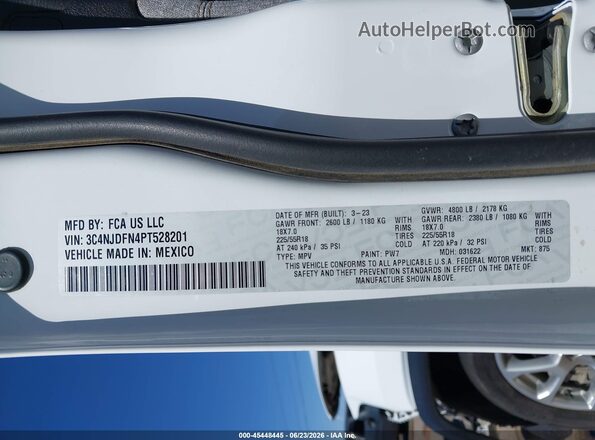 3C4NJDFN4PT528201 2023 JEEP COMPASS White Engine compartment view