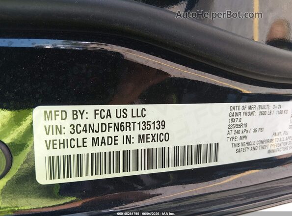 3C4NJDFN6RT135139 2024 JEEP COMPASS Black Vista del compartimento del motor