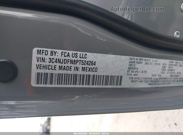 3C4NJDFN8PT524264 2023 JEEP COMPASS Gray ძრავის განყოფილების ხედი