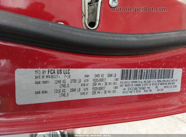 3C4PDCAB0JT447663 2018 DODGE JOURNEY Red Widok komory silnika