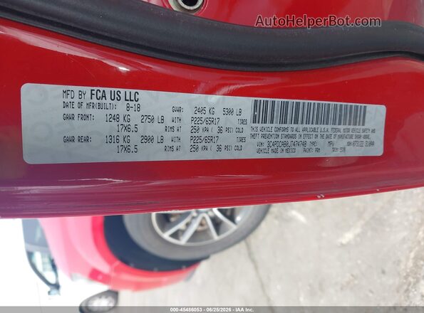 3C4PDCAB0JT474748 2018 DODGE JOURNEY Красный Вид подкапотного пространства