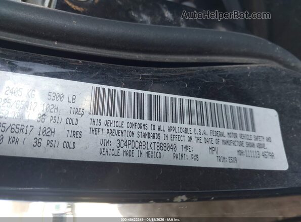3C4PDCAB1KT869040 2019 DODGE JOURNEY Черный Вид подкапотного пространства