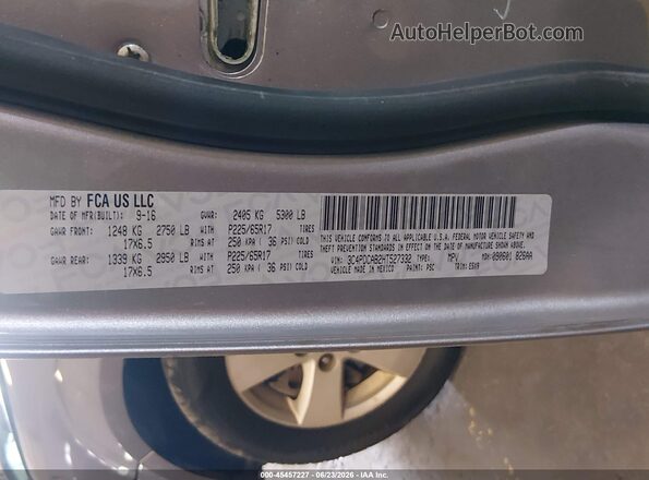3C4PDCAB2HT527332 2017 DODGE JOURNEY Gray Вид підкапотного простору