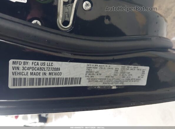 3C4PDCAB2LT272089 2020 DODGE JOURNEY Black Widok komory silnika